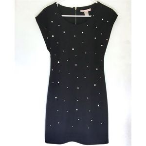 Little black dress w/ rhinestones | cap sleeves